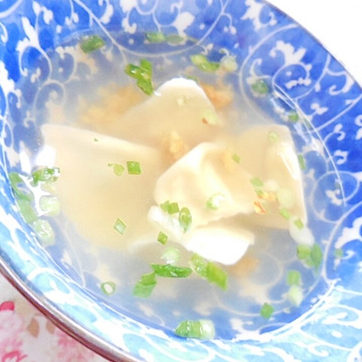 ❤炒り卵と葱の水餃子スープ❤